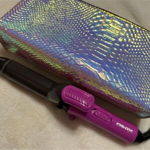 Eva NYC Pink Curling Iron with Iridescent Case